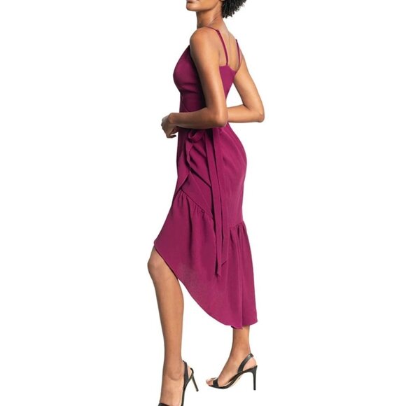 Dress the Population Delphine Wrap Hi Low Flounce Dress Size S - Picture 5 of 8